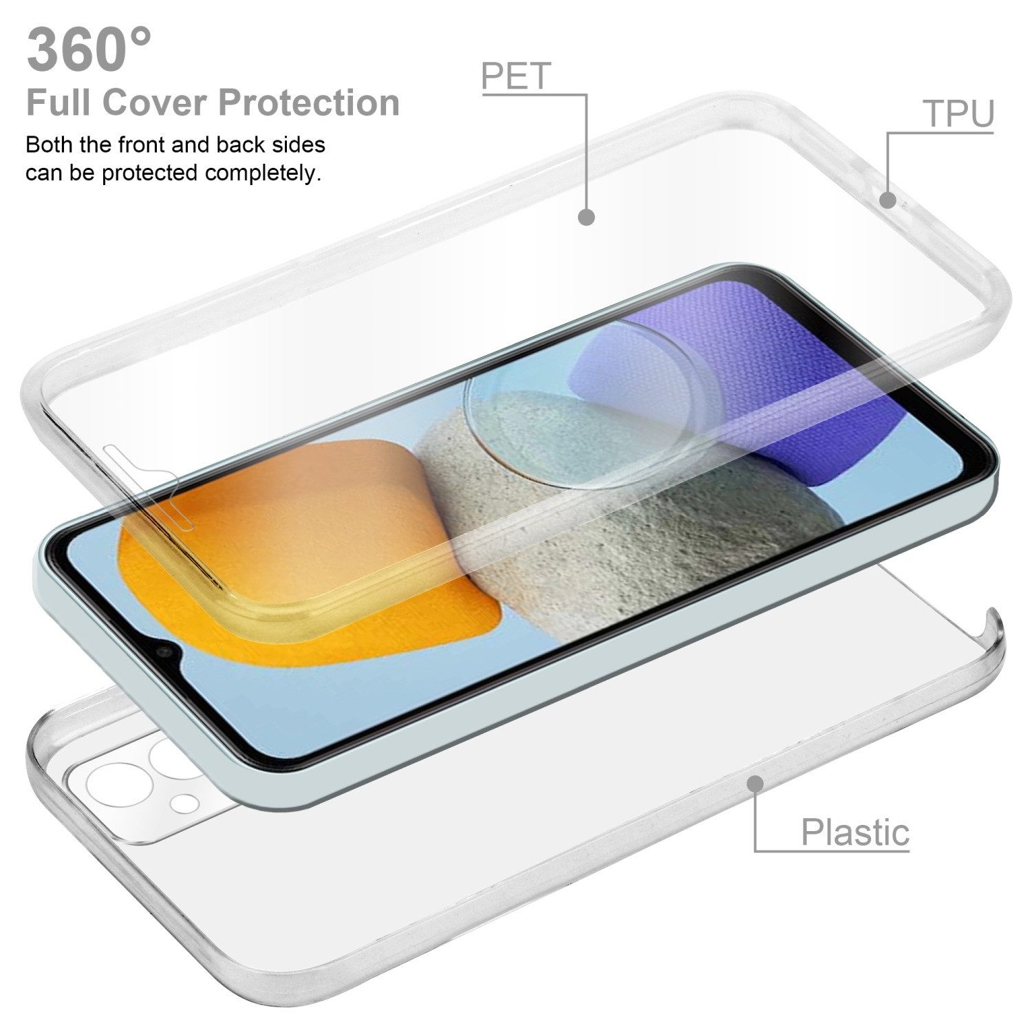 Cadorabo Handyhülle für Samsung Galaxy M23 5G Hülle Samsung Galaxy M23 5G, Flexible Case Handy Schutzhülle - Hülle - Back Cover 360° Grad