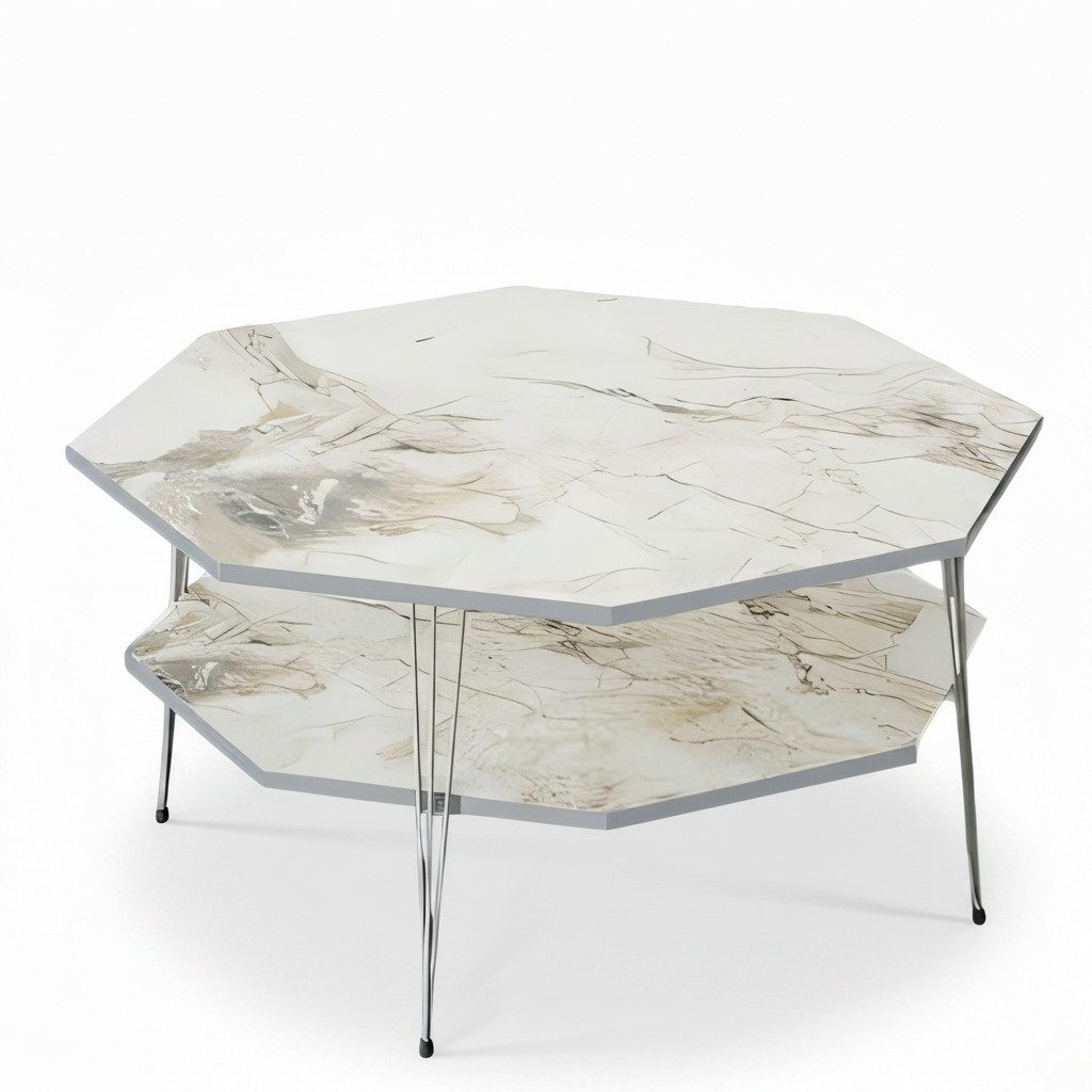 Xlmoebel Couchtisch Mehrfarbiger Holz-Couchtisch in achteckiger Form von XLMOEBEL (Packung, Achteckiger Couchtisch), Made in Europa