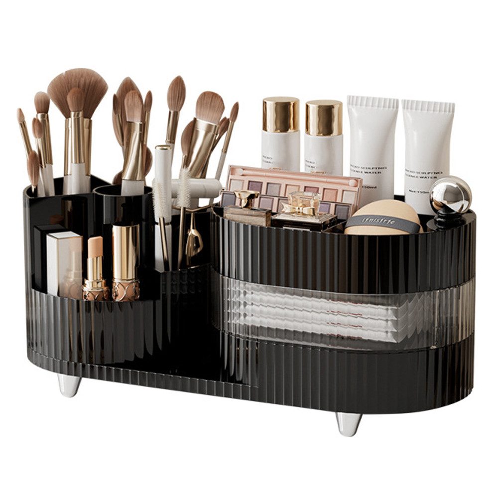 Make-Up Organizer Kosmetik Organizer, 360° Drehbarer Pinsel-Organisator mit Schubladen