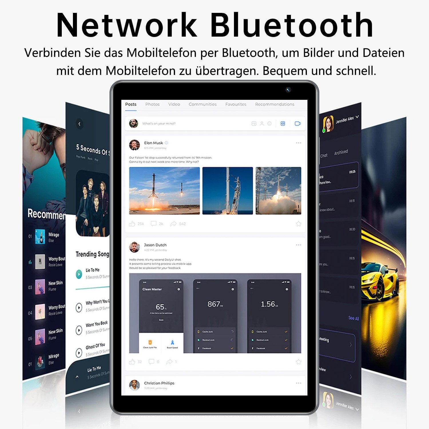 Fine Life Pro 10,1 Zoll Einsteiger-Tablet mit Tastatur & Schutzhülle–4G/WLAN Anrufe Grafiktablett (3GB RAM + 128GB ROM, 5000mAh Akku, Dual-SIM, Ideal für Anfänger)