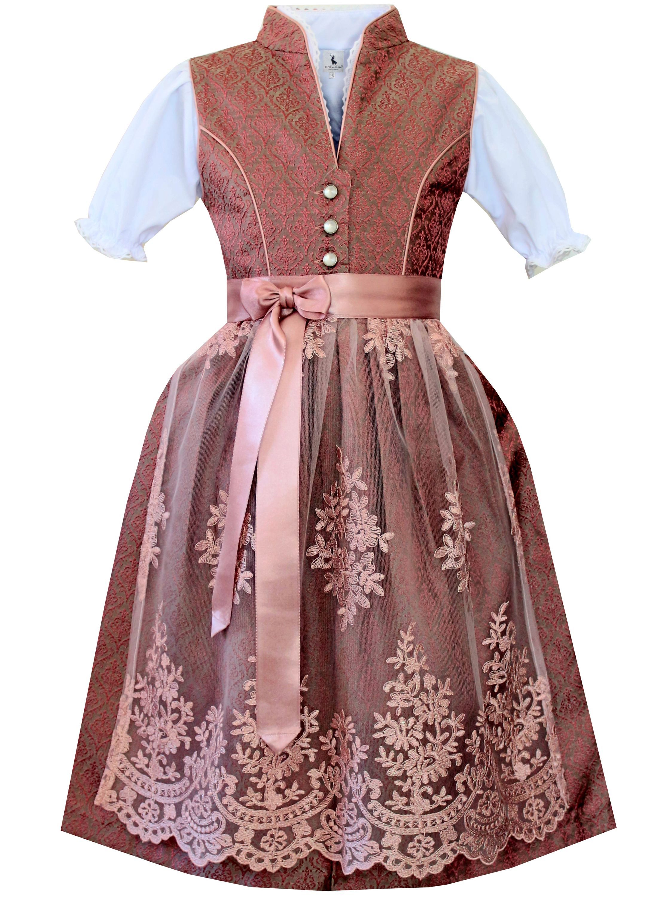 Dirndl Kinderdirndl Elsa in Dunkelrot - ALM-K977