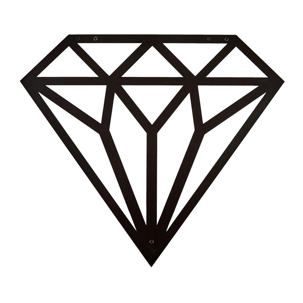 Hansmeier Wanddekoobjekt Wanddeko aus Metall, Wasserfest, Für Außen & Innen, Motiv Diamant