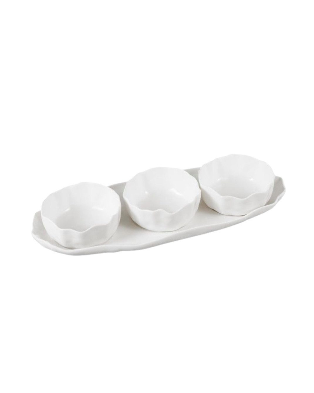 EKA Snackschale Angles Beige Snack Set, Porzellan, (4-tlg)