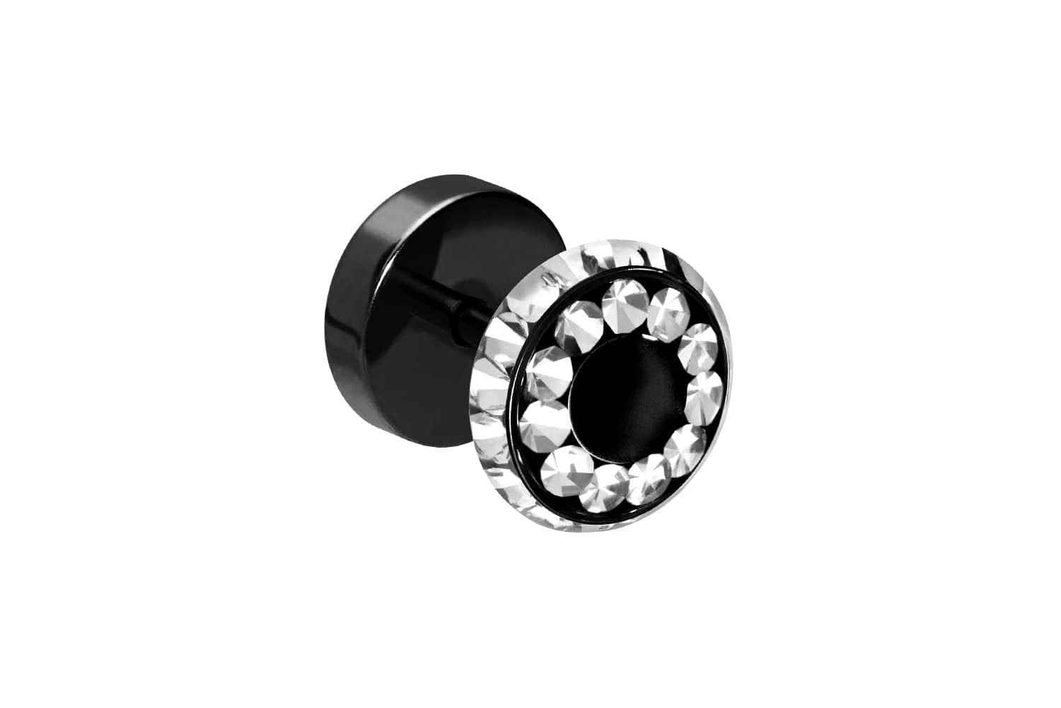 Fake-Ear-Plug Chirurgenstahl Fake Plug KRISTALLE + EPOXY