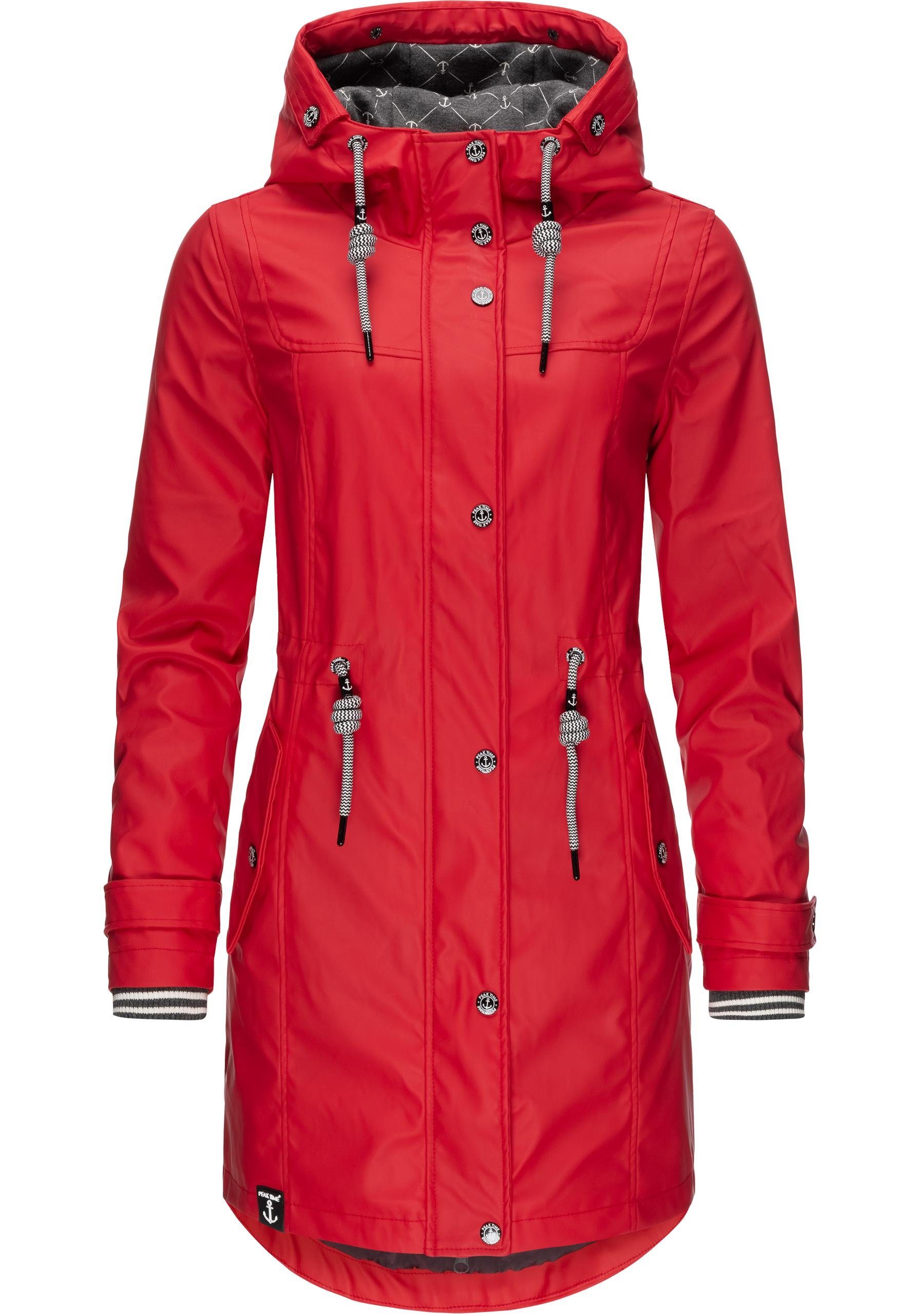 PEAK TIME Regenjacke L60042 stylisch taillierter Regenmantel für Damen