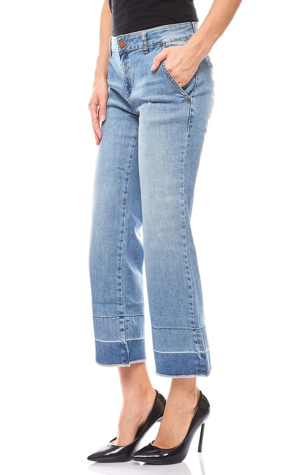 Heine Regular-fit-Jeans »rick cardona lockere Damen 7/8 Flared Schlag-Jeans  Jeanshose Kurzgröße Blau« online kaufen | OTTO