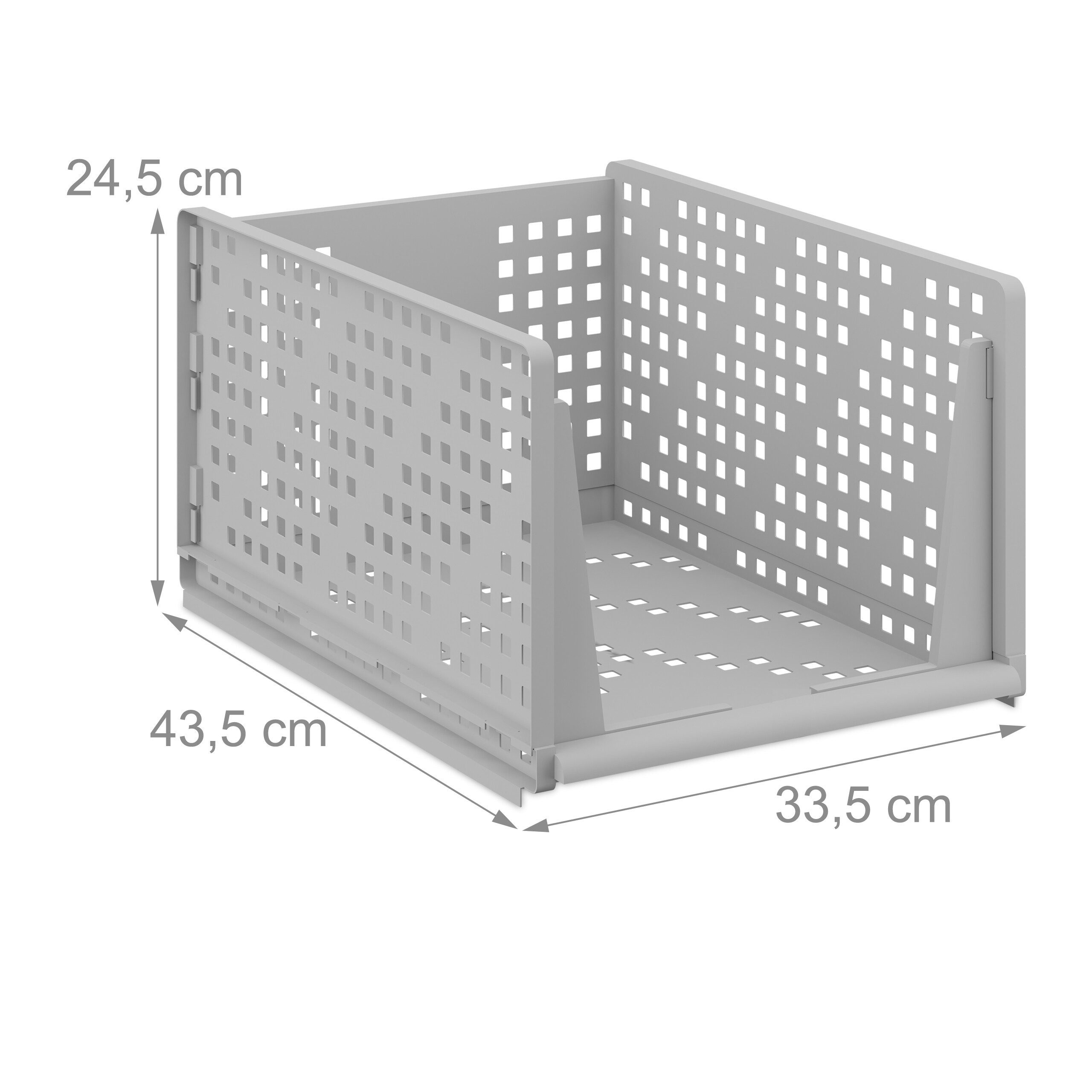 relaxdays Aufbewahrungsbox Schrank Organizer im 3er Set (3 St), grau, L – Bild 4 von 5