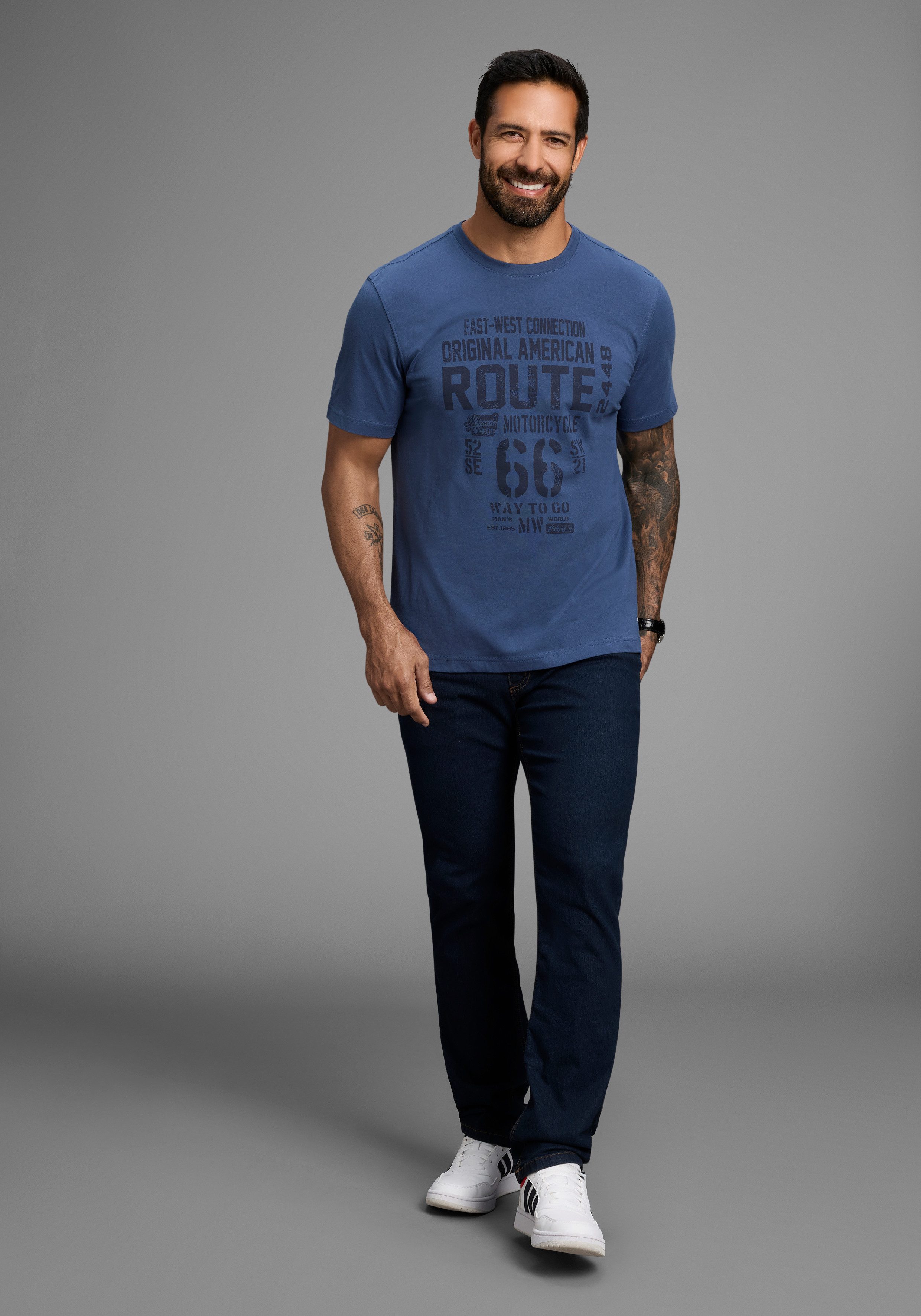 Man's World Rundhalsshirt kurzärmelig, lässige Passform, bedruckt, Rundhalsausschnitt – Bild 5 von 5