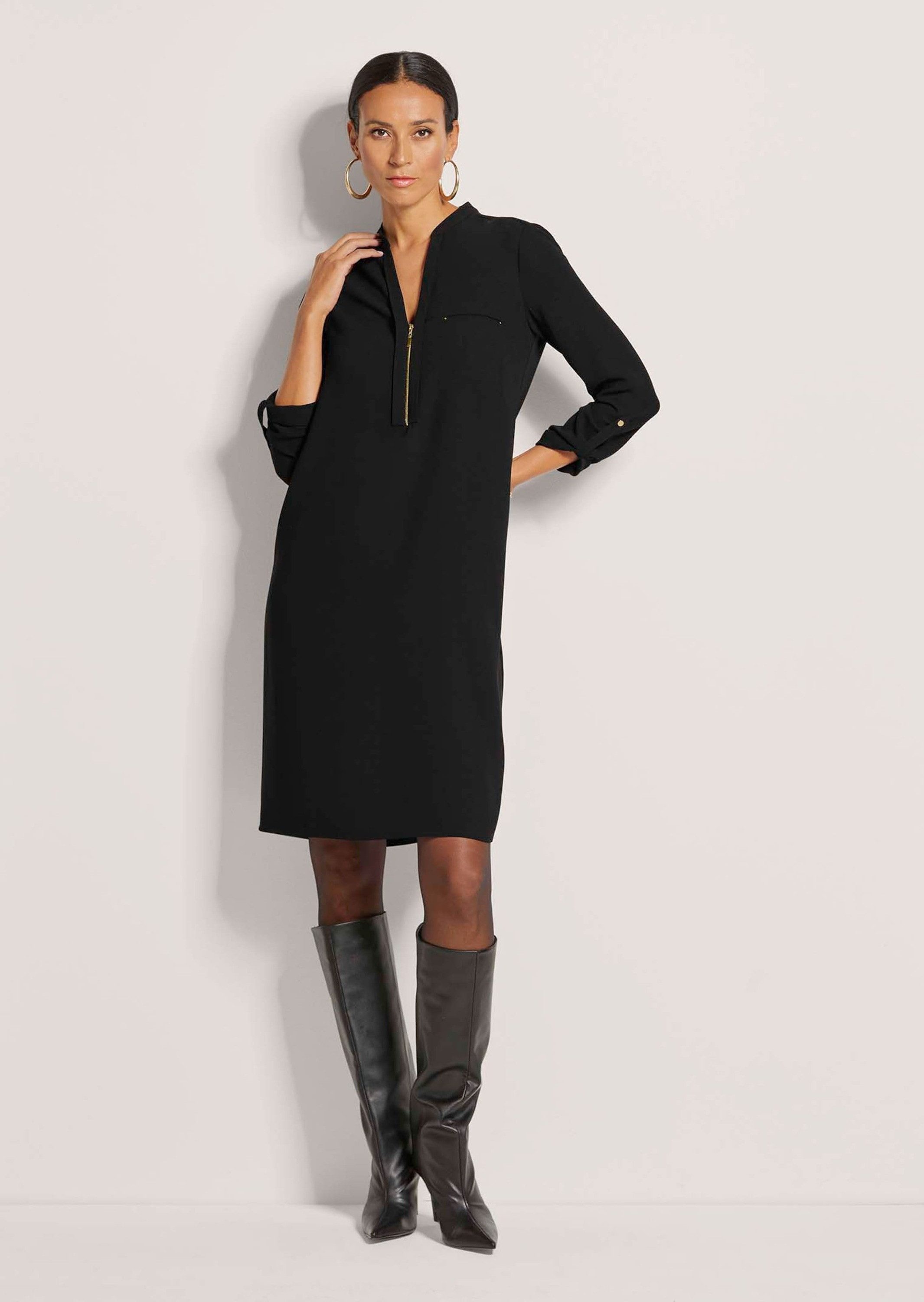 MADELEINE Maxikleid Shirtkleid mit Rundhals mit V-Schlitz Blusenkleid mit i günstig online kaufen