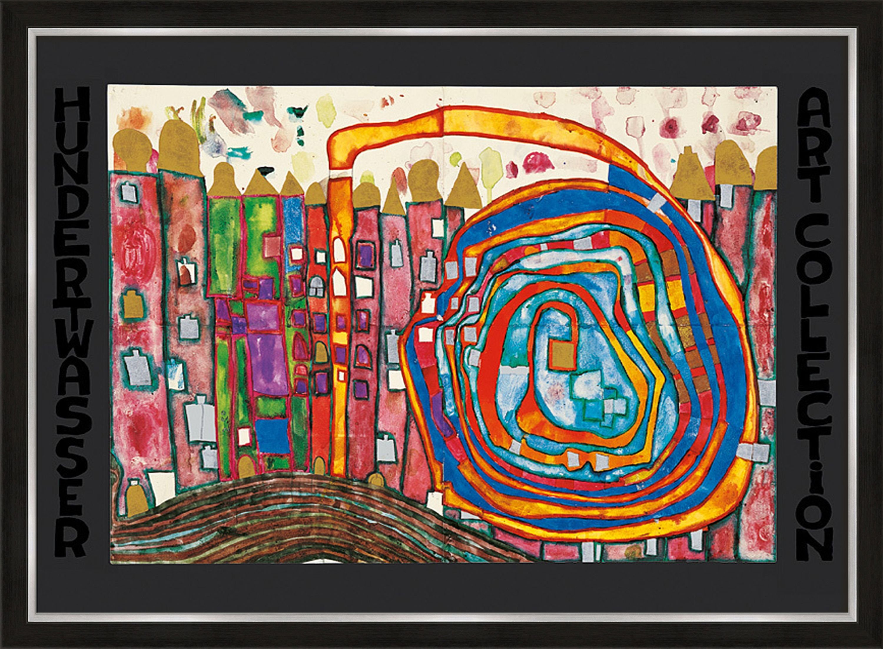 artissimo Bild mit / Hundertwasser Rahmen Bild Wandbild / gerahmt Poster Rahmen 72x53cm mit