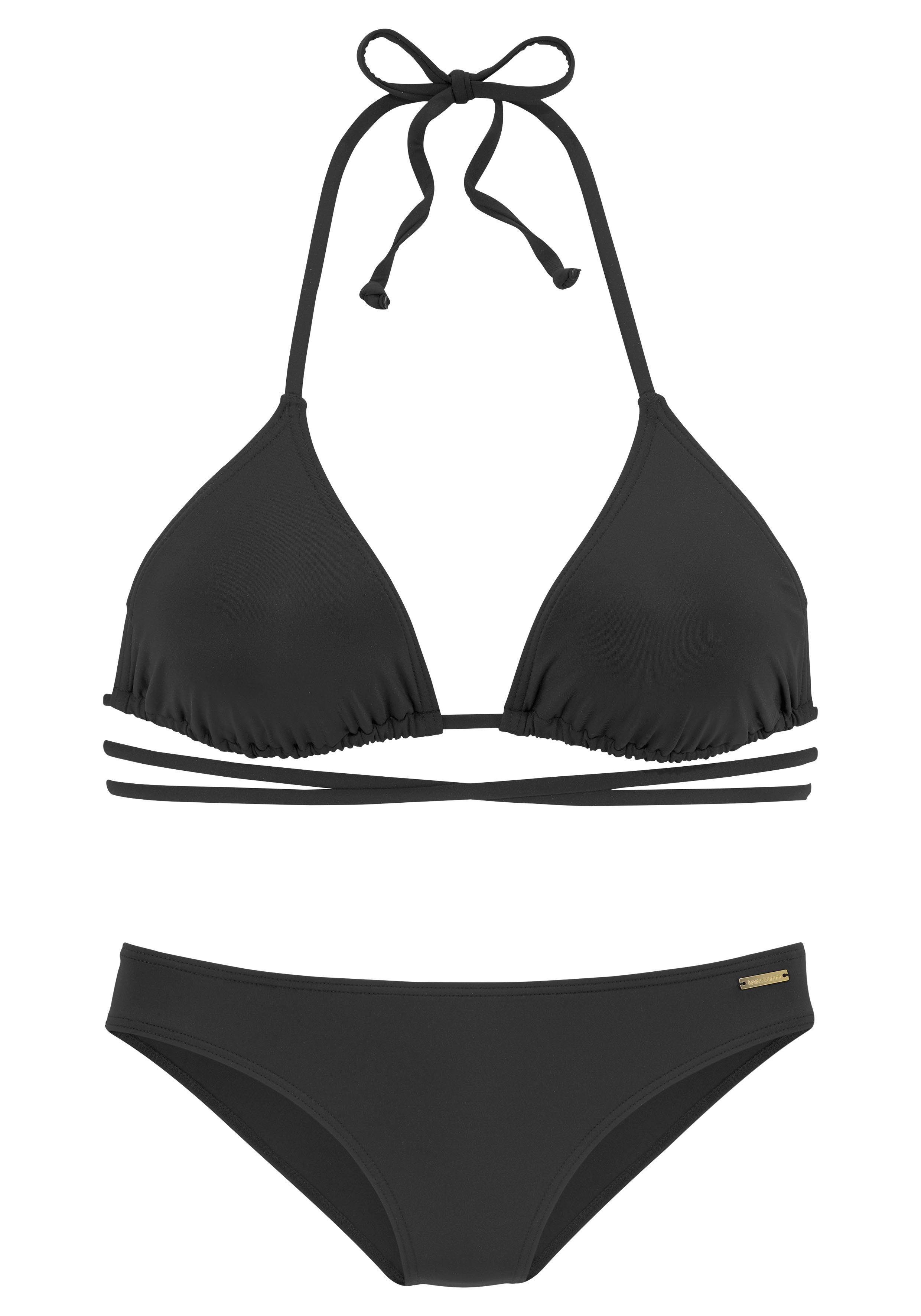 Bruno Banani Triangel-Bikini unifarben mit langem Bindeband günstig online kaufen
