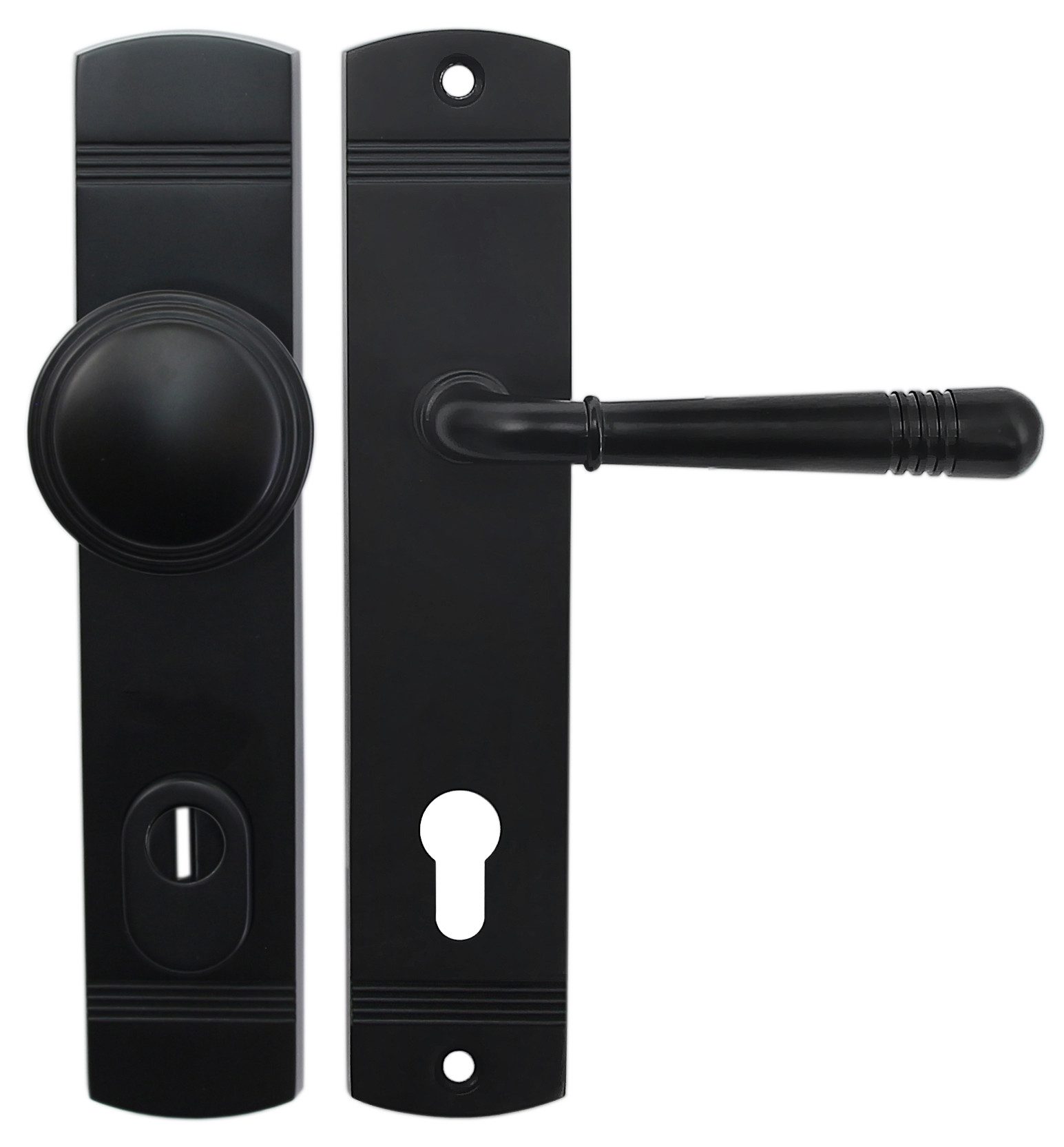 Türbeschlag Haustür Schutzbeschlag 2316 Helena LS Schwarz HS 92 Knauf, Auße günstig online kaufen