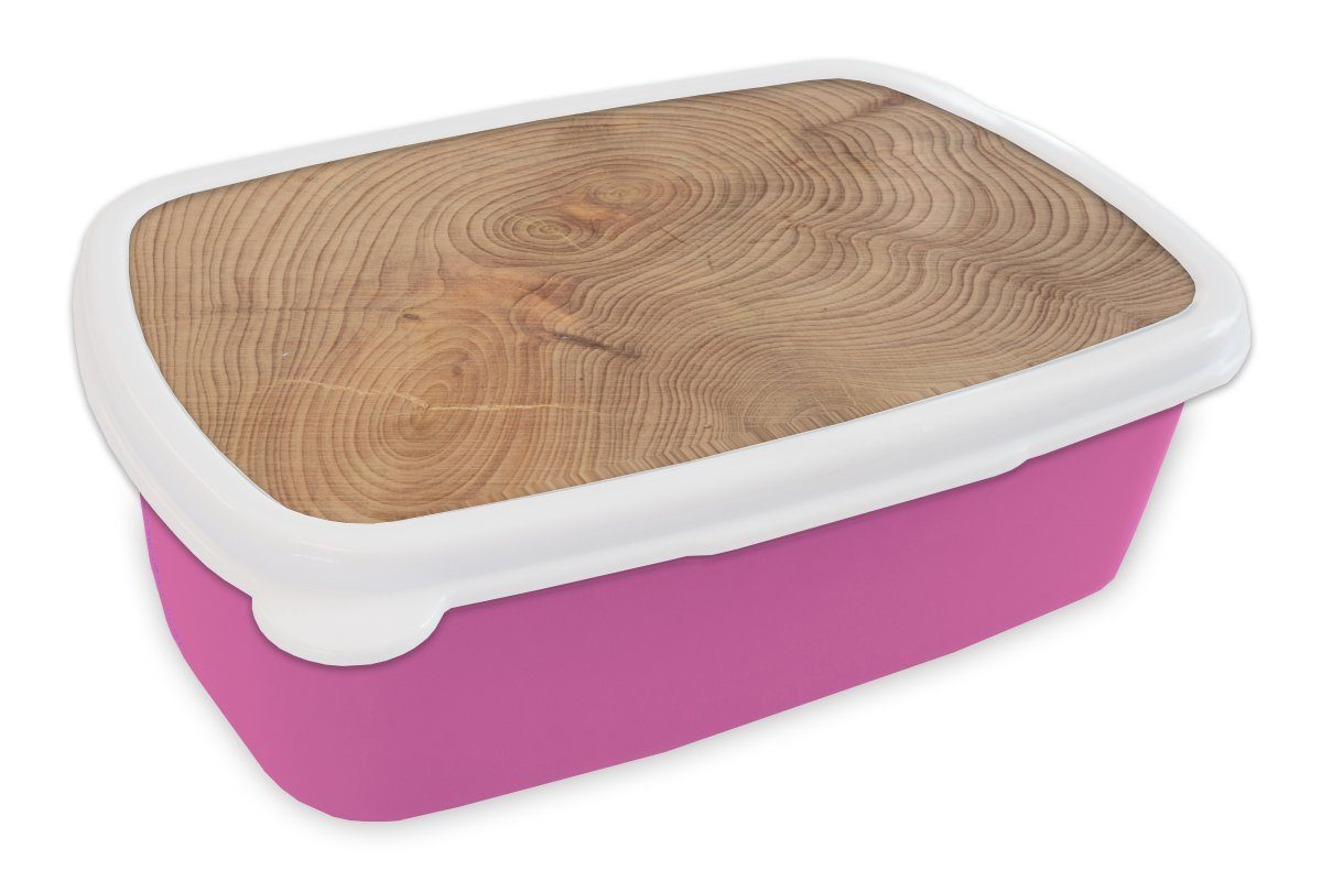 MuchoWow Lunchbox Hintergrund der Struktur aus Holzbrettern, Kunststoff, (2-tlg), Brotbox für Erwachsene, Brotdose Kinder, Snackbox, Mädchen, Kunststoff rosa