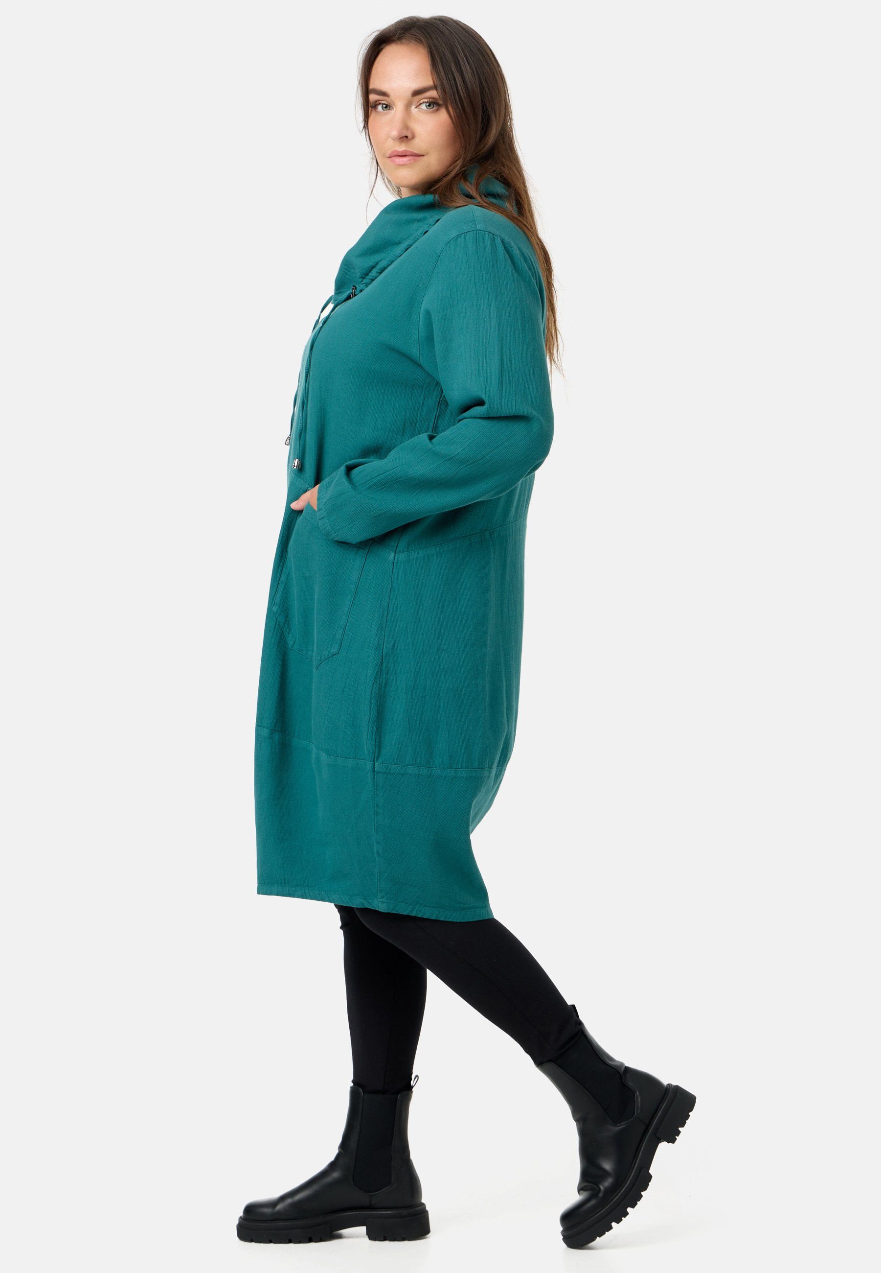 Kekoo A-Linien-Kleid 100% Kleid Cordstoff Baumwolle 'Cordelia' aus Babycord A-Linie Petrol