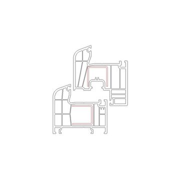 SN DECO GROUP Kunststofffenster Fenster 2 Flügel 900x1200 2-fach Verglasung weiß 70 mm Profil, (Set), RC2 Sicherheitsbeschlag, Hochwertiges 5-Kammer-Profil