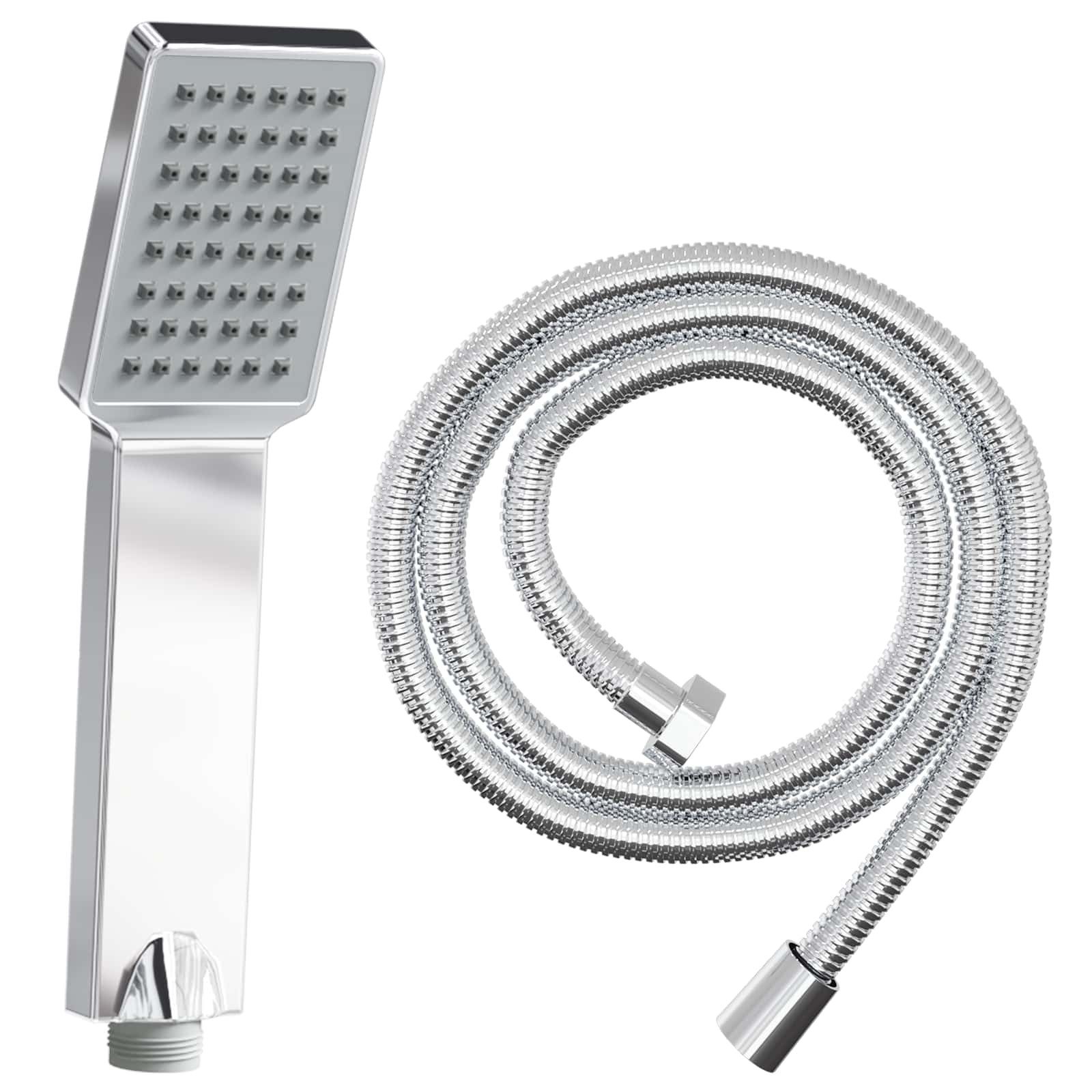 vidaXL Regenduschkopf Duschkopfset Chrom 150 cm Edelstahl, (1-tlg)