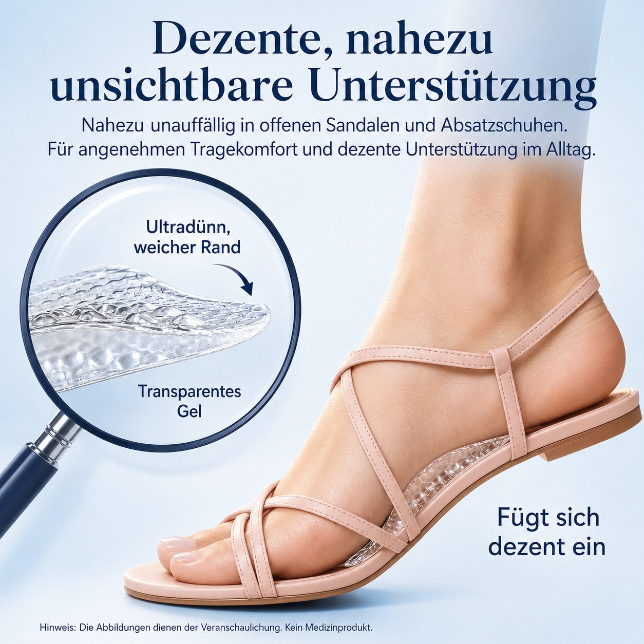 COOL-i ® Einlegesohlen Fußgewölbe Pads 2 Paar, Gel Arch Support Einlagen mit 2 Höhen, selbstklebend & zuschneidbar – Bild 5 von 5
