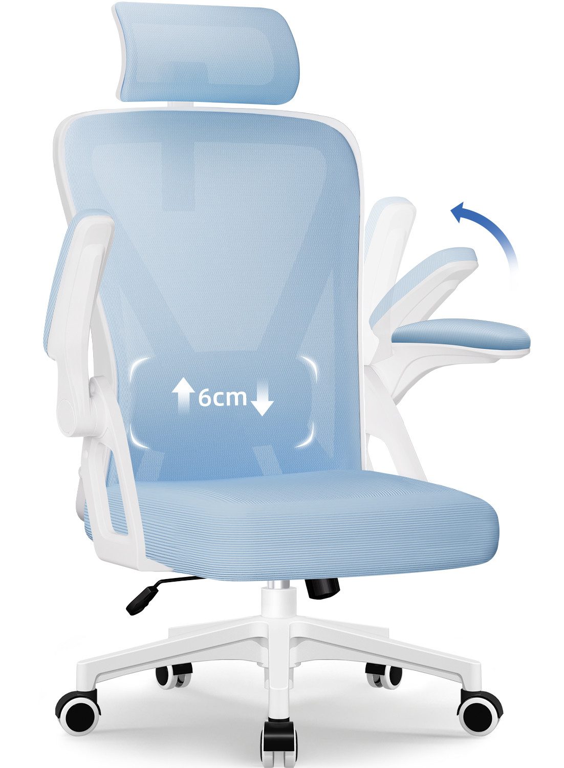 Homimaster Bürostuhl Ergonomischer Bürostuhl, Schreibtischstuhl mit Klappba günstig online kaufen