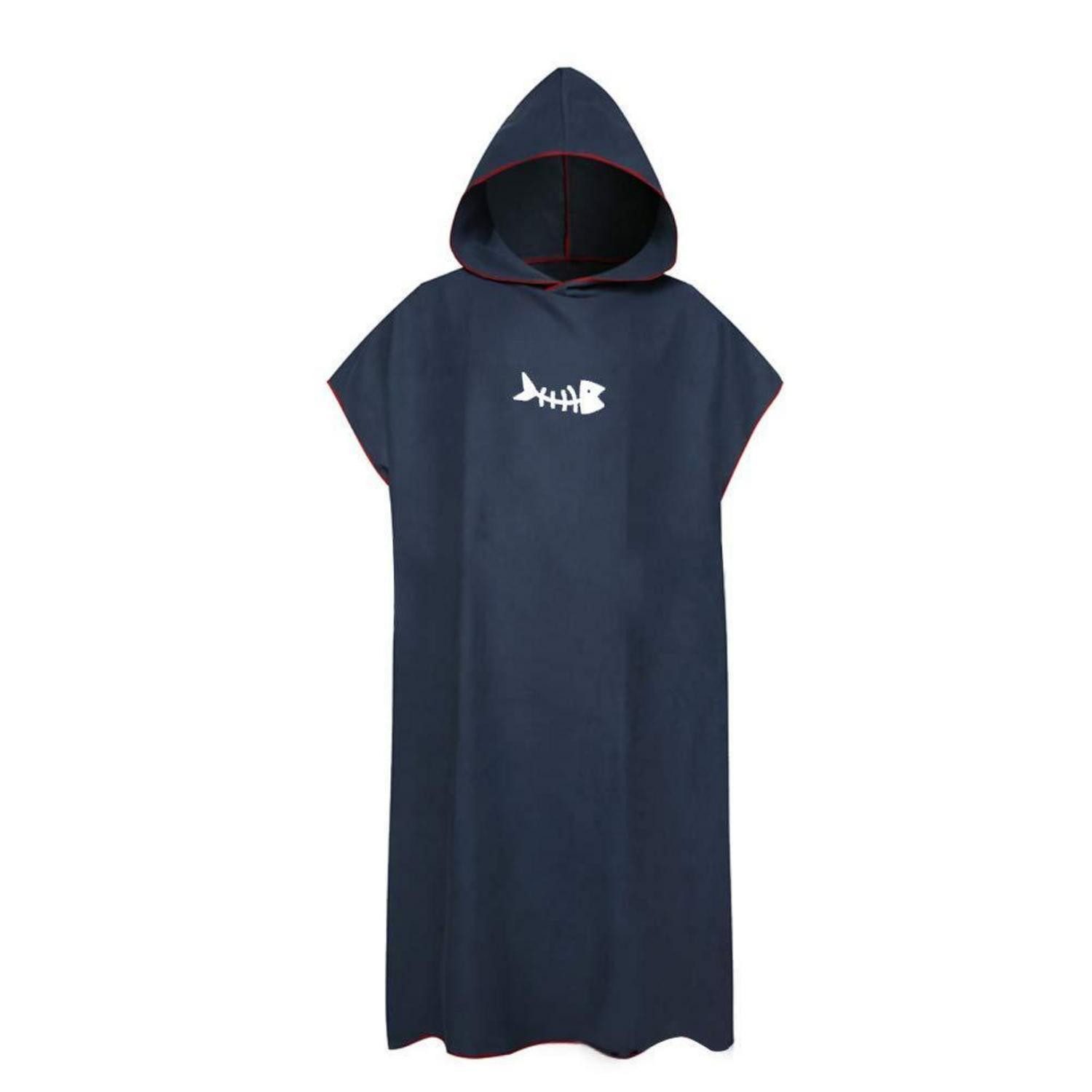 LuxusKollektion Kapuzenhandtuch Kapuzenhandtuch Poncho Navy Blau, (1-St)