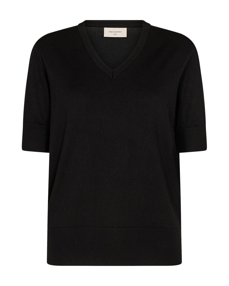 FREEQUENT Kurzarmpullover FQKATIE-PULLOVER mit V-Ausschnitt