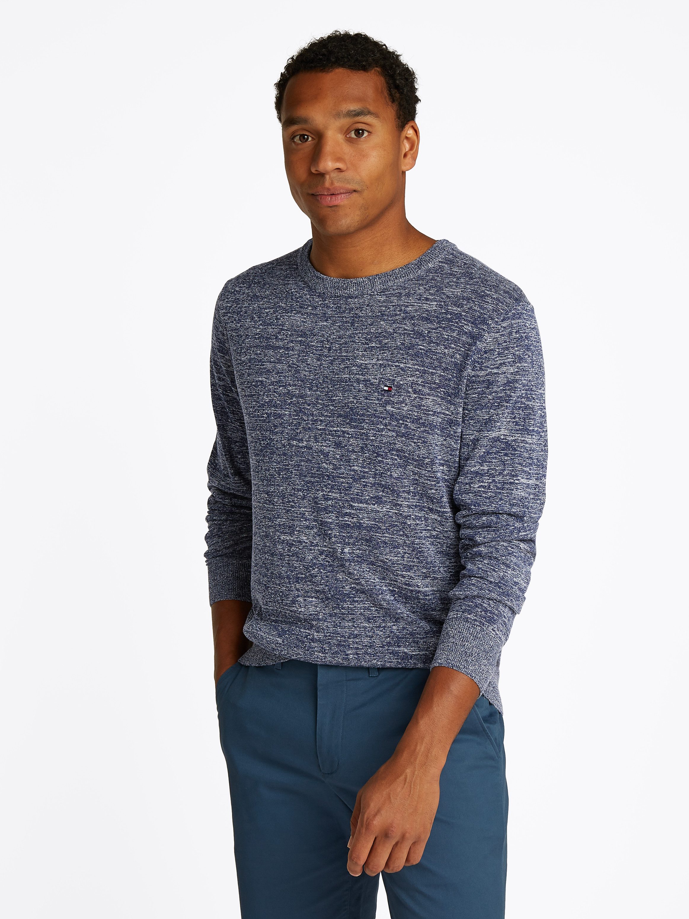 Tommy Hilfiger Rundhalspullover COTTON LINEN CREW günstig online kaufen