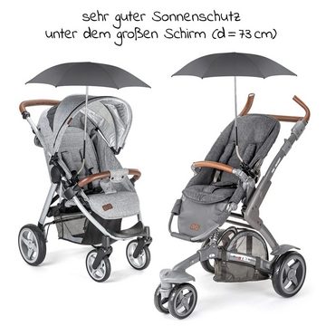 Zamboo Kinderwagenschirm Universal - Schwarz, Sonnenschirm Sonnenschutz für Kinderwagen & Buggy - UV Schutz 50+