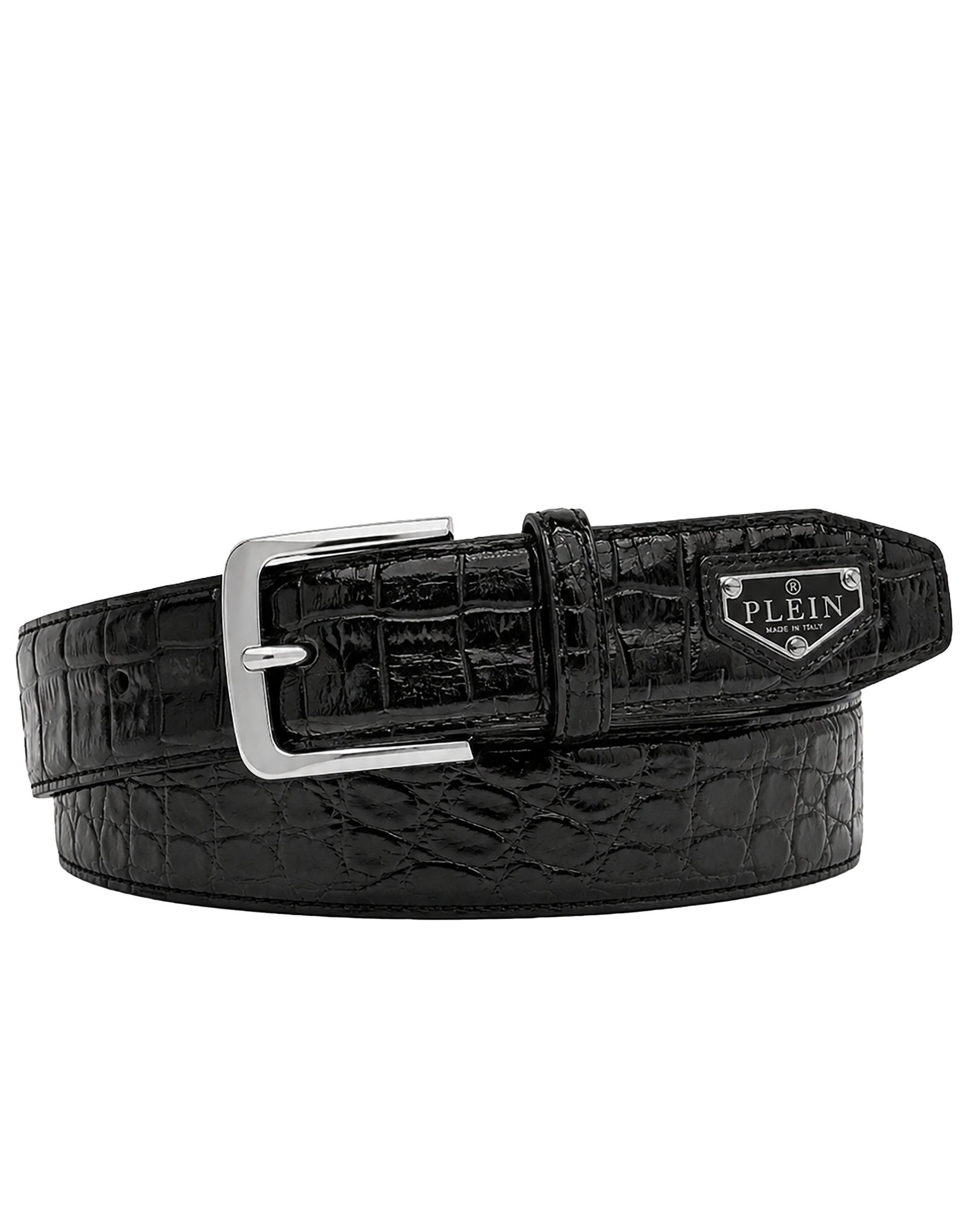 PHILIPP PLEIN Ledergürtel Cocco Crocco Geprägt