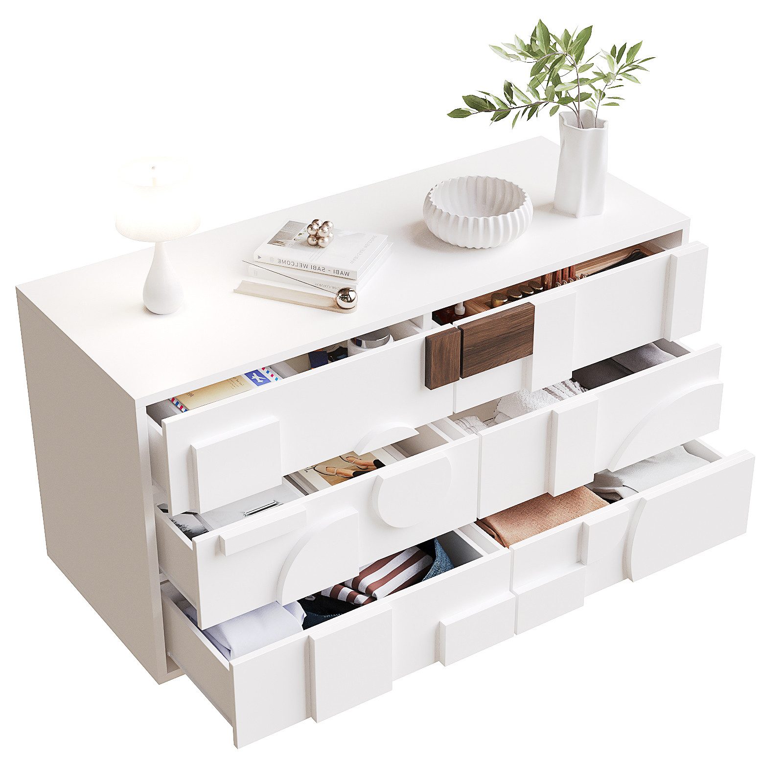OKWISH Sideboard Anrichte,Küchenschrank,Kommode (Modernes Sideboard weiß günstig online kaufen
