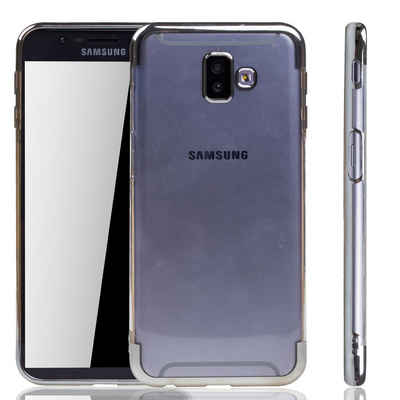König Design Handyhülle Samsung Galaxy J6 Plus, Samsung Galaxy J6 Plus Handyhülle Bumper Backcover Silber