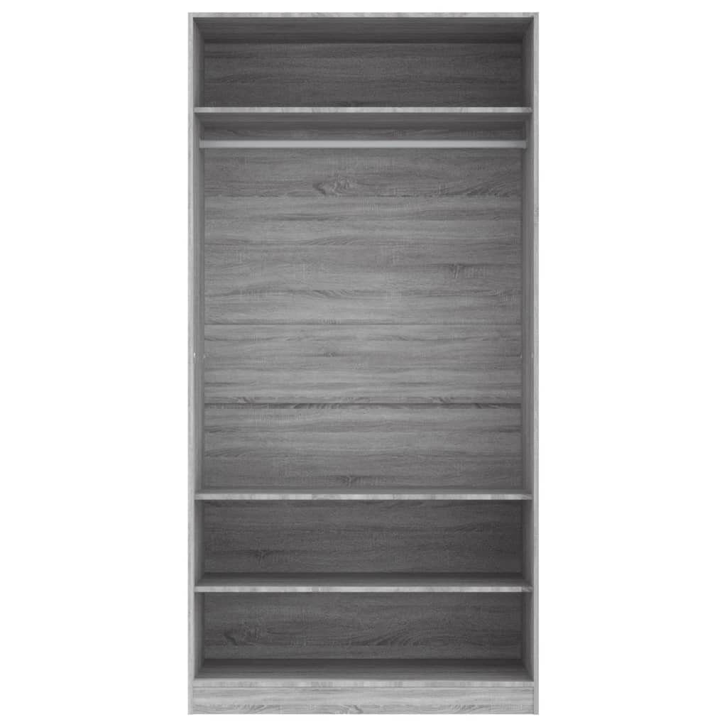 Grau Holzwerkstoff (1-St) 100x50x200 Sonoma furnicato Kleiderschrank cm