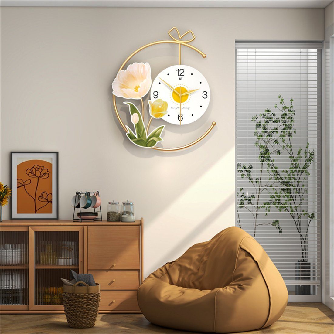 DÖRÖY Wanduhr 50cm Moderne stille Wanduhr, Dekorative Wanduhr für das Wohnzimmer,Uhr