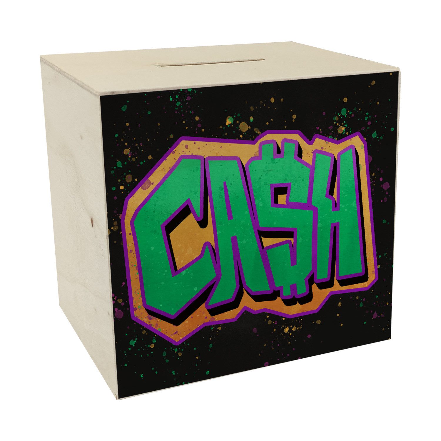 Spardose Cash Graffiti Spardose aus Holz