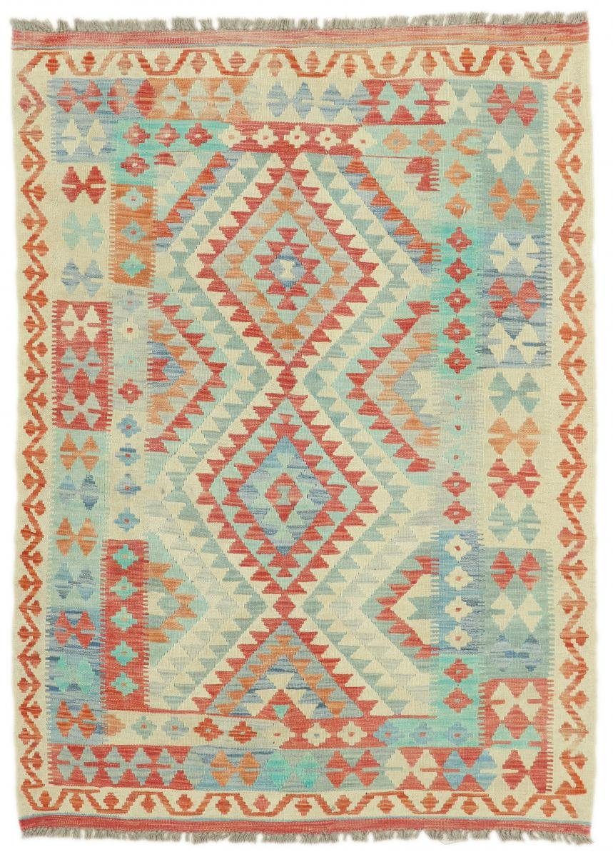 Orientteppich Kelim Afghan 126x175 Handgewebter Orientteppich, Nain Trading, rechteckig, Höhe: 3 mm