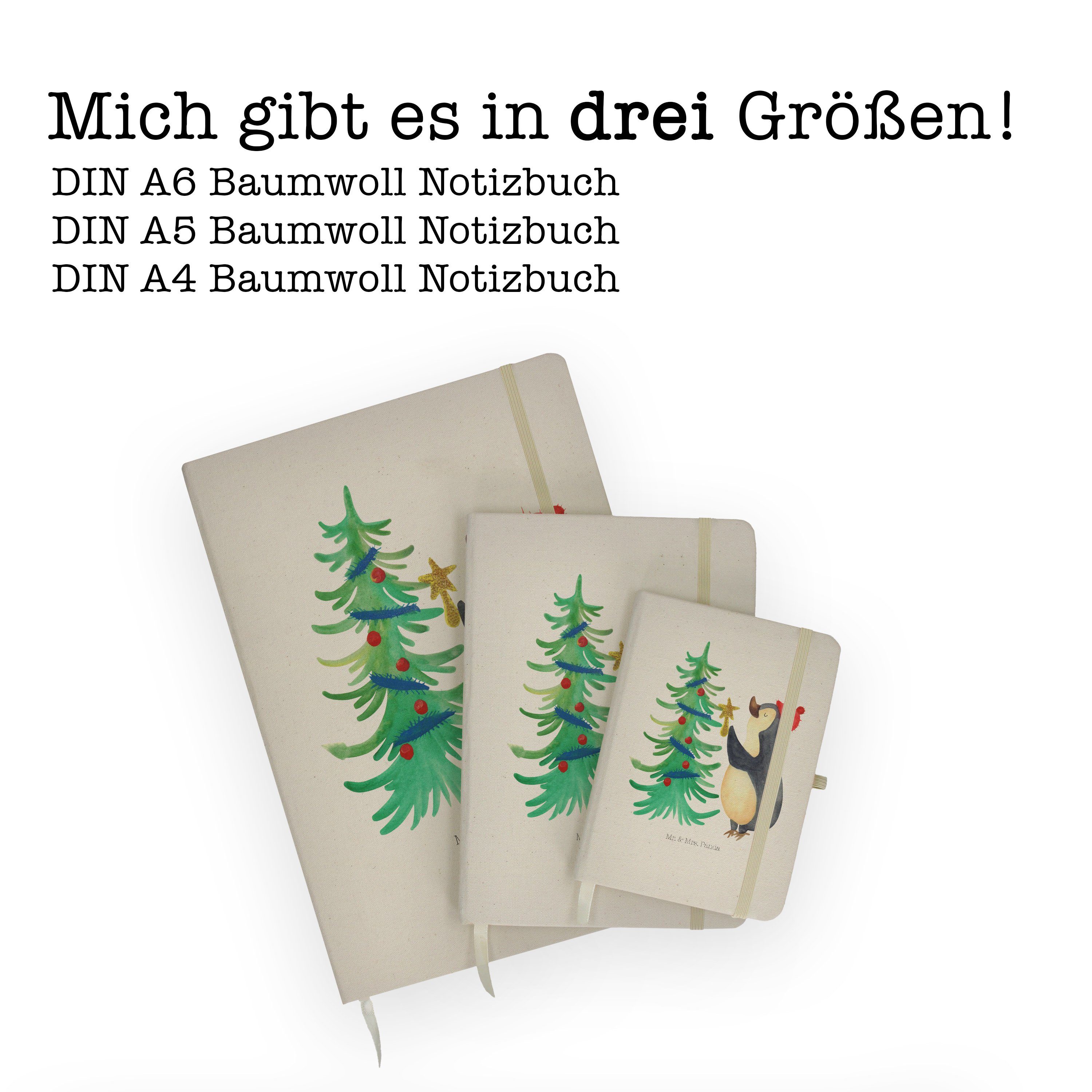 Panda Panda Pinguin Geschenk, - & Notizbuch Mrs. Heiligabend, Weihnachtsbaum Mrs. Mr. Transparent - Schreib Mr. &