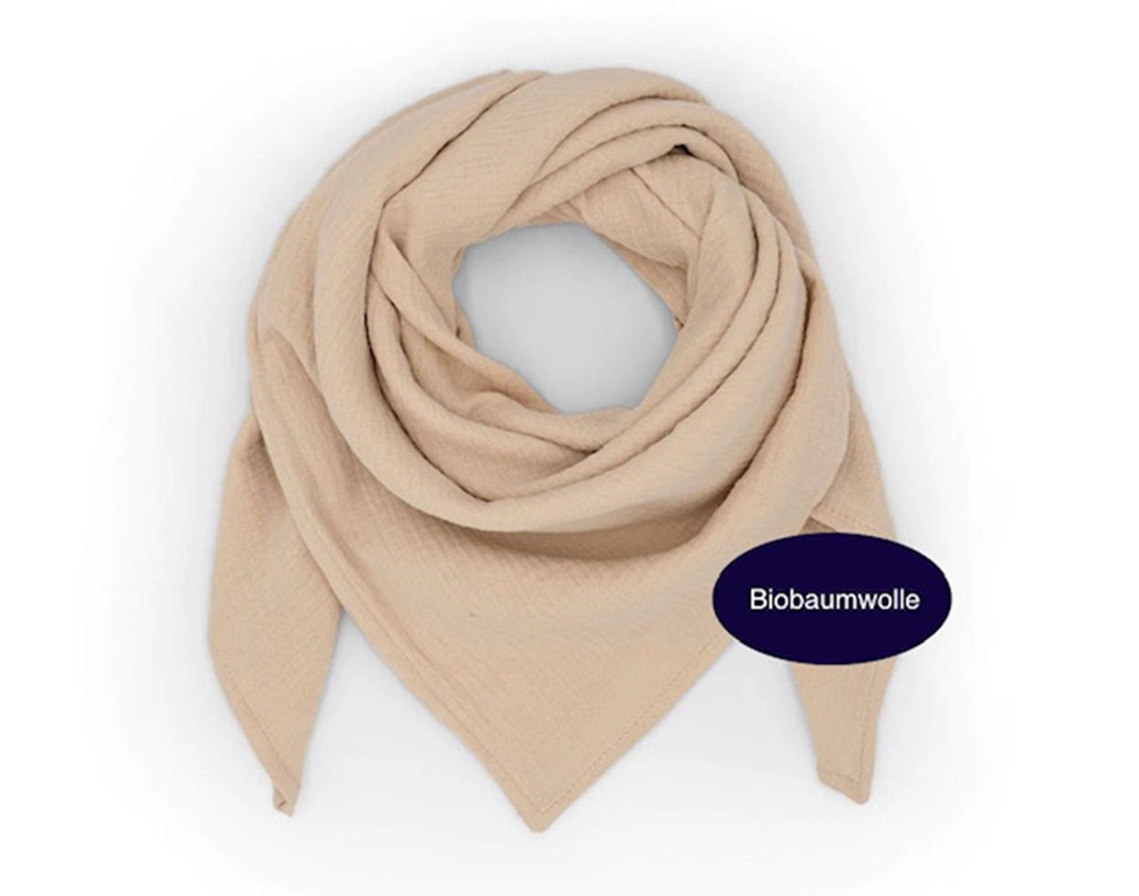 Halstuch Beige halstuch Sandiik in Bio-Musselin