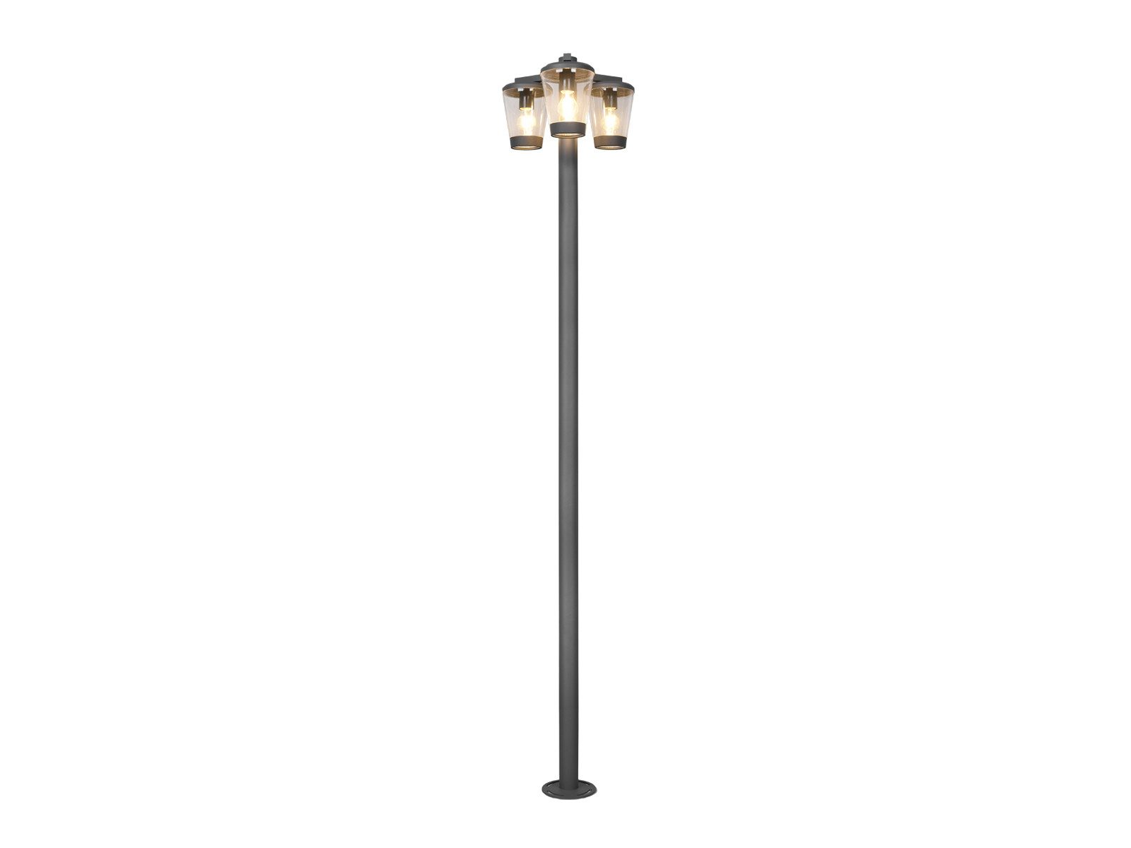 TRIO Leuchten LED Pollerleuchte, LED wechselbar, warmweiß, Landhaus Mastleuchte Anthrazit 220cm, Garten beleuchten Wegbeleuchtung