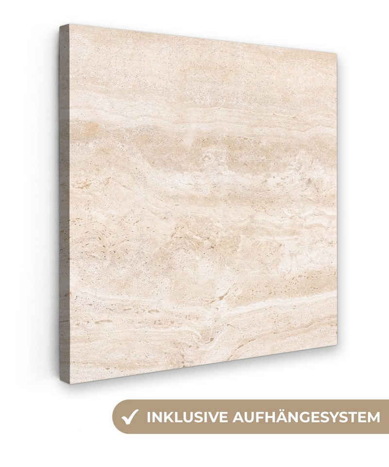 OneMillionCanvasses® Leinwandbild Marmor - Steine - Sand - Textur, (1 St), Leinwand Bilder für Wohnzimmer Schlafzimmer