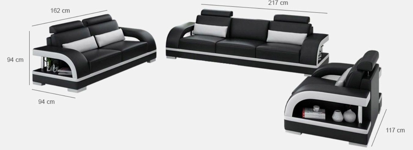 Designer Ledersofa Couch Sofagarnitur Sofa Sofa Garnitur Neu 3+2+1 JVmoebel Set