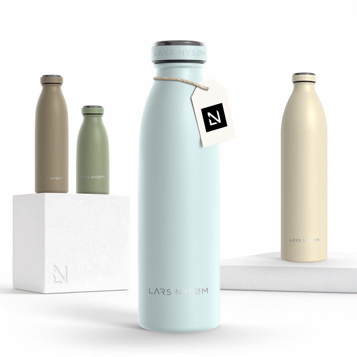 LARS NYSØM Thermoflasche Ren, Isolierflasche mit Vakuum Isolierung: 12h heiß / 24h kühl