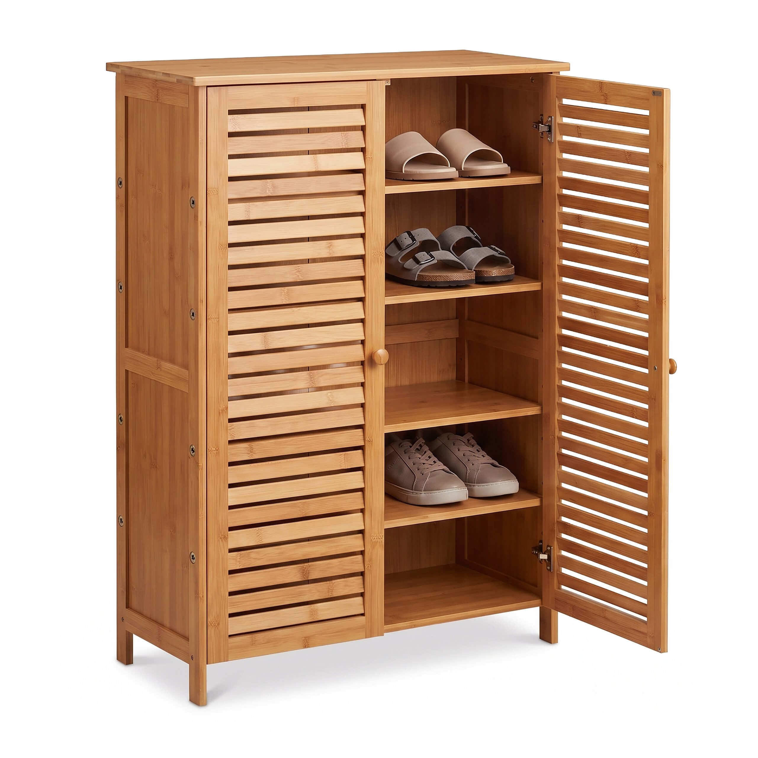 relaxdays Schuhschrank 5 Fächer Bambus (1-St)