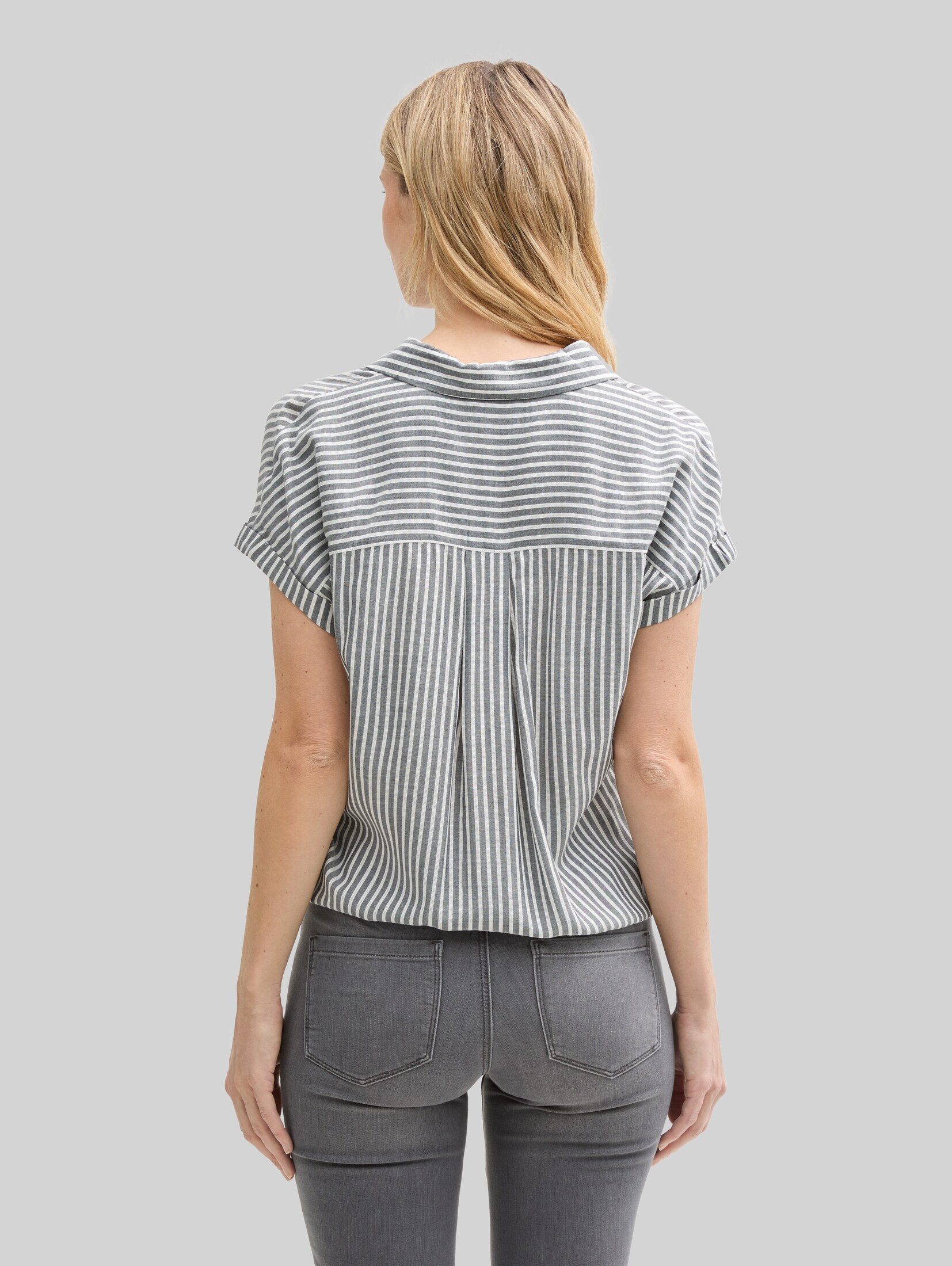 TOM TAILOR Kurzarmbluse Blusen & Shirts Loose Fit Bluse mit Streifenmuster