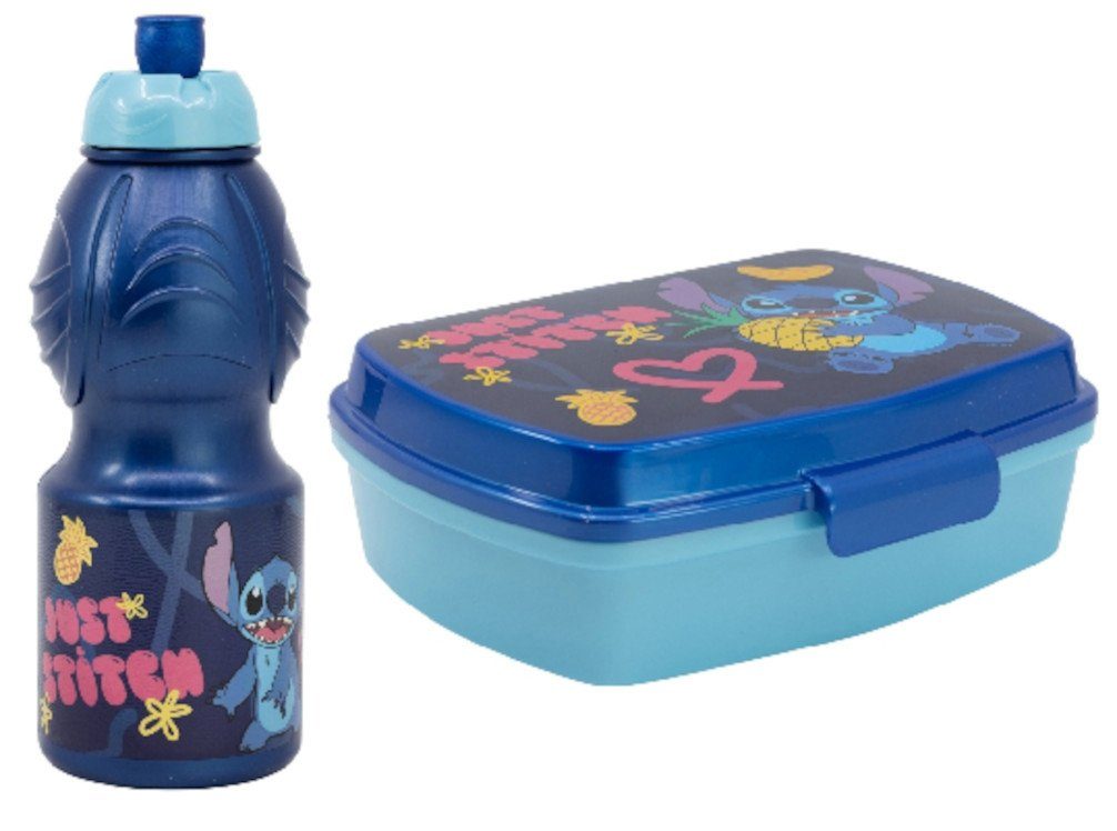 Set tlg. und und Stitch Lilo (2-tlg) Brotdose Brotbüchse, Trinkflasche Kunststoff, 2 Stor Lunchbox