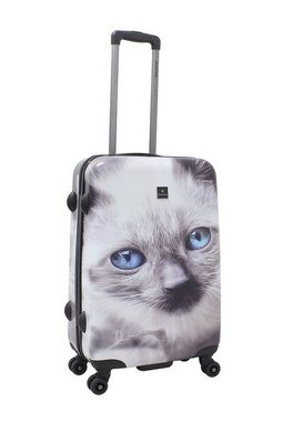 Saxoline® Koffer White Cat, mit praktischen Tragegriffen