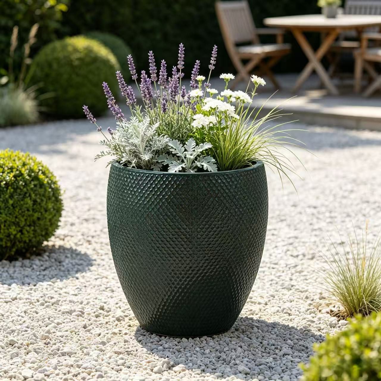Rolipo Blumentopf Pflanztopf großer keramik blumentopf 46x53cm Rautenrelief