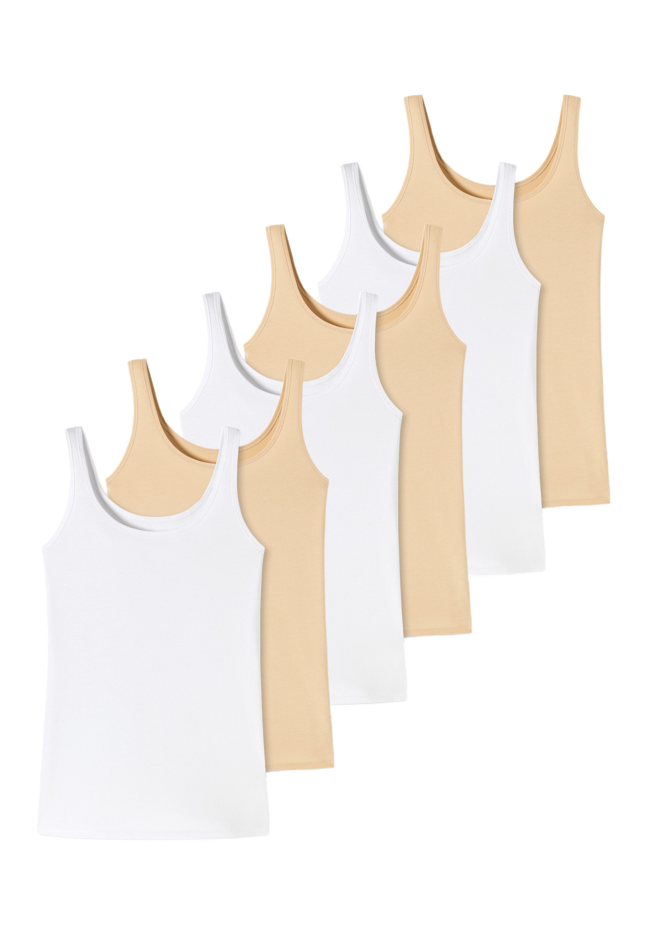 uncover by SCHIESSER Unterhemd 6er Pack Cotton (Spar-Set, 6-St) Unterhemd / Top - Baumwolle - Atmungsaktiv - Mit hohem Baumwollanteil