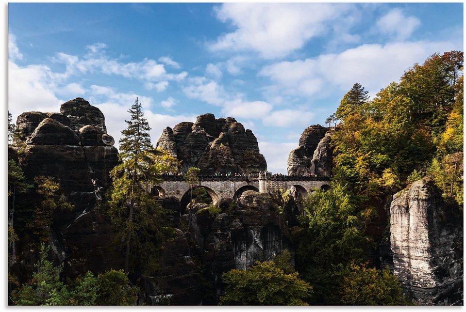 Artland Wandbild Bastei in der Sächsische Schweiz, Berge & Alpenbilder (1  St), als Alubild, Leinwandbild, Wandaufkleber oder Poster in versch. Größen