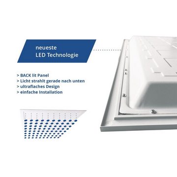 LUXULA LED Panel 6er Pack LED-Panel, CCT, 3000-6000 K, 62x62 cm, Back-lit, 36W, 3600 lm, LED fest integriert, Tageslichtweiß, kaltweiß, warmweiß, neutralweiß