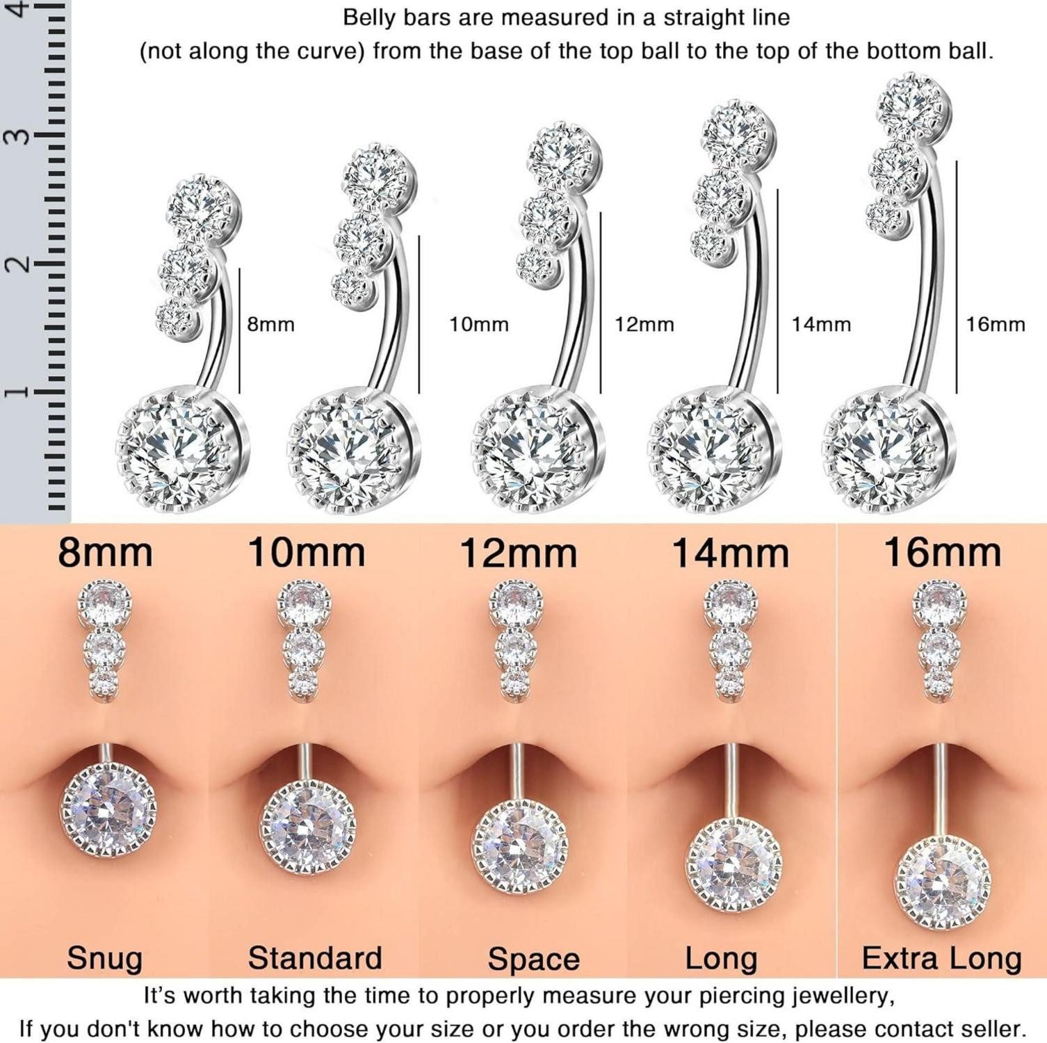 OUFER Bauchnabelpiercing Bauchnabelpiercing Silber CZ 14G günstig online kaufen