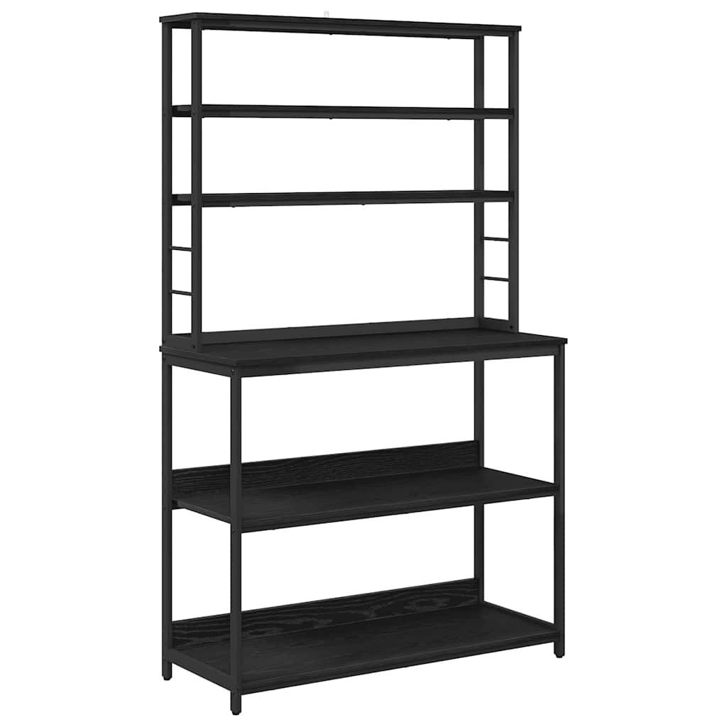 vidaXL Bücherregal Küchenregal Schwarz Eichen-Optik 100 x 40 x 168 cm, 1-tlg.