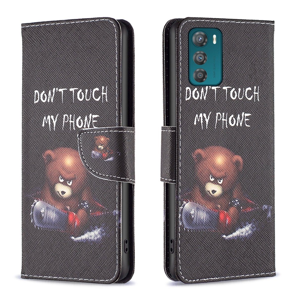 Wigento Handyhülle Für Motorola Moto G42 4G Kunstleder Handy Tasche Book Motiv 1 Schutz Hülle Case Cover Etui Neu